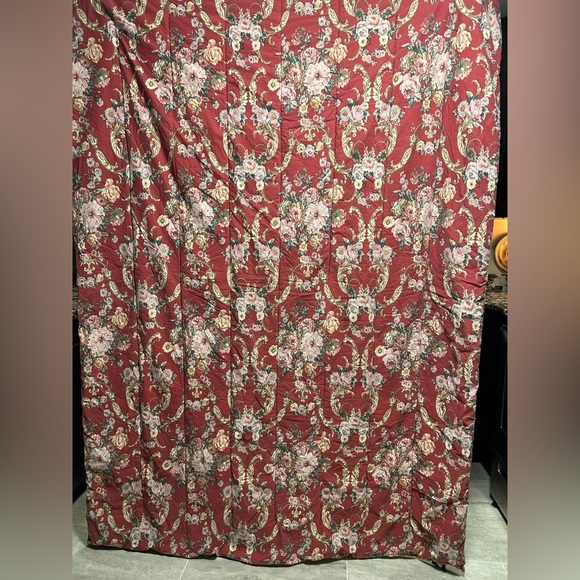 VTG Ralph Lauren Danielle Marseilles Comforter Twin Red Floral Cabin Barncore - Picture 7 of 10